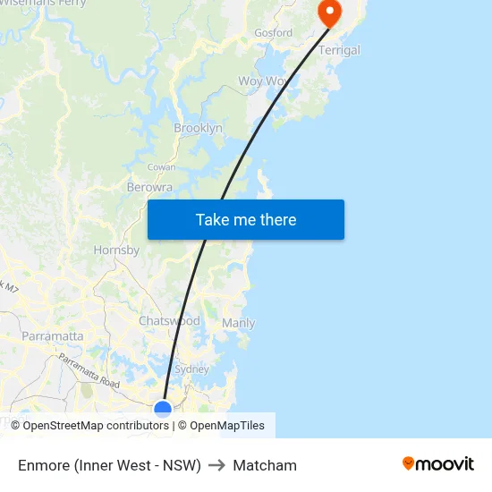 Enmore (Inner West - NSW) to Matcham map
