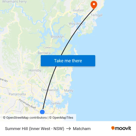 Summer Hill (Inner West - NSW) to Matcham map