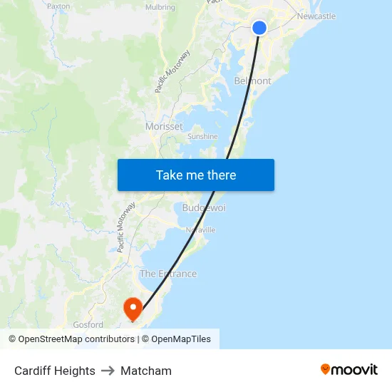 Cardiff Heights to Matcham map