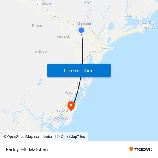 Farley to Matcham map