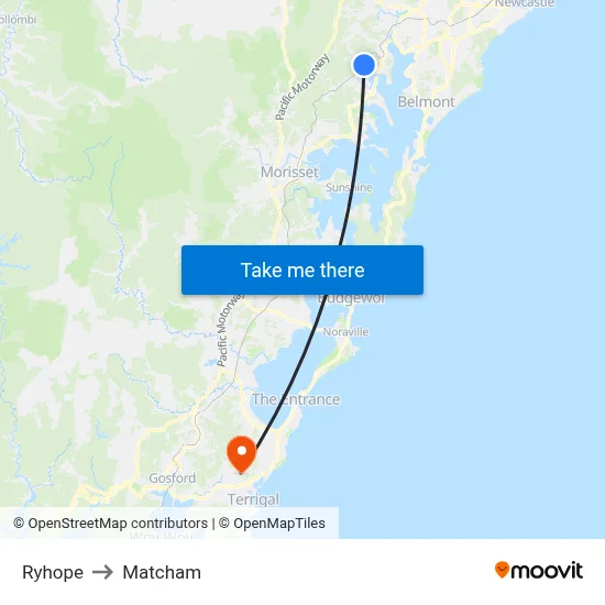 Ryhope to Matcham map