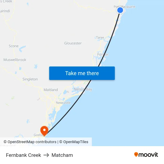 Fernbank Creek to Matcham map