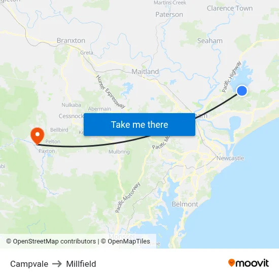 Campvale to Millfield map