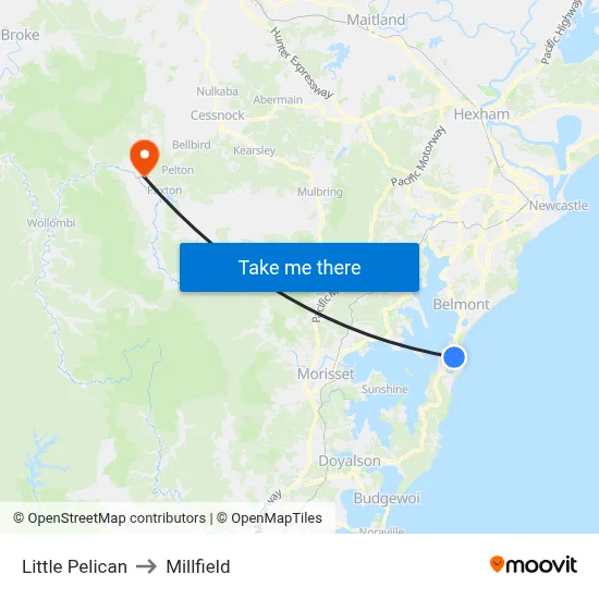 Little Pelican to Millfield map