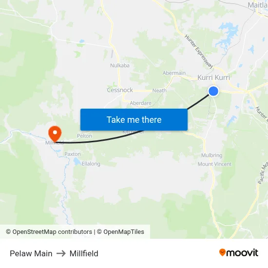 Pelaw Main to Millfield map