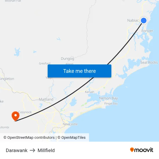 Darawank to Millfield map