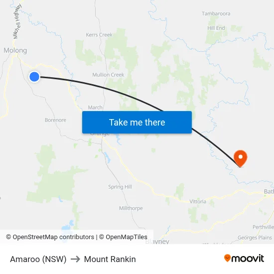 Amaroo (NSW) to Mount Rankin map