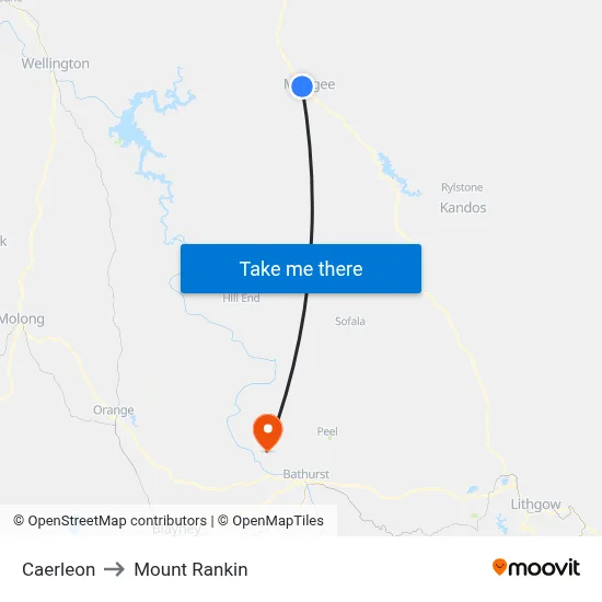Caerleon to Mount Rankin map