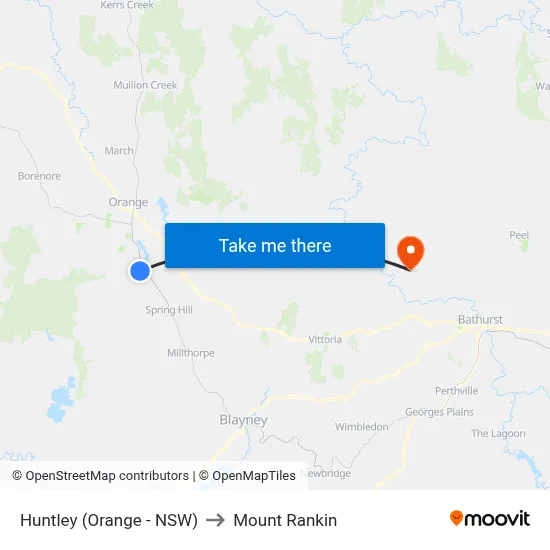 Huntley (Orange - NSW) to Mount Rankin map