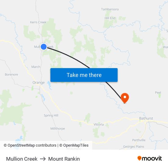 Mullion Creek to Mount Rankin map