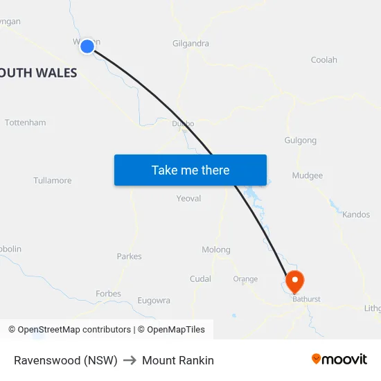 Ravenswood (NSW) to Mount Rankin map