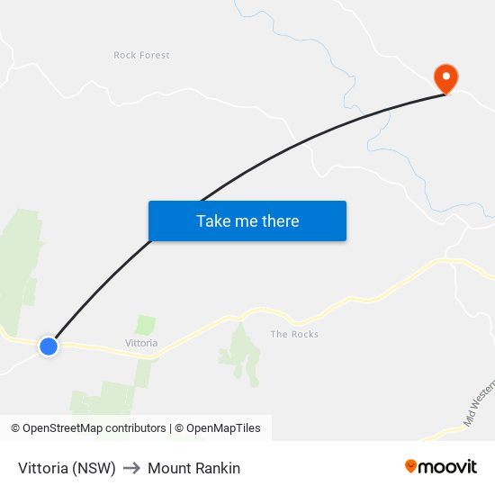 Vittoria (NSW) to Mount Rankin map