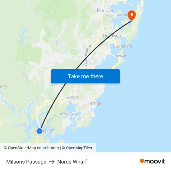 Milsons Passage to Nords Wharf map