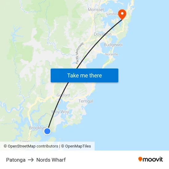Patonga to Nords Wharf map