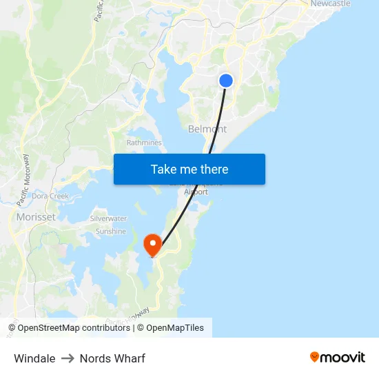 Windale to Nords Wharf map