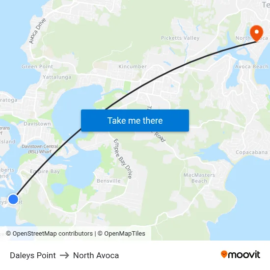 Daleys Point to North Avoca map