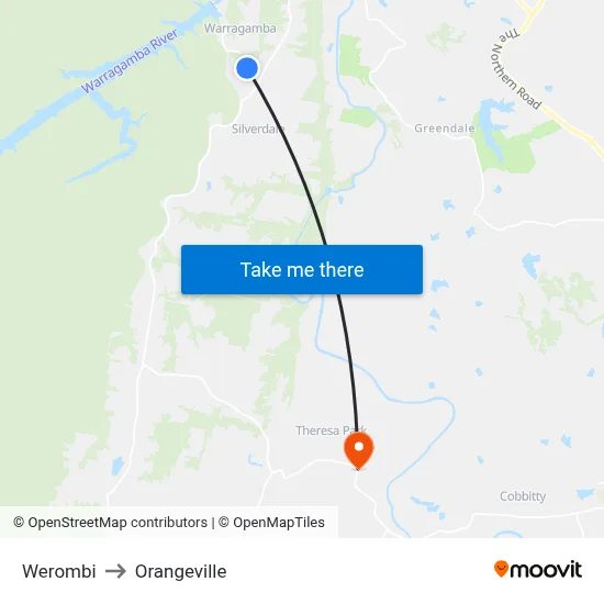 Werombi to Orangeville map