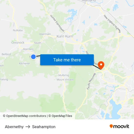 Abernethy to Seahampton map