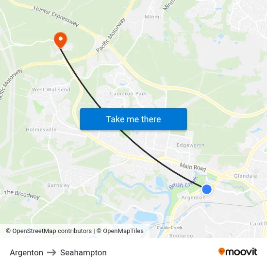 Argenton to Seahampton map