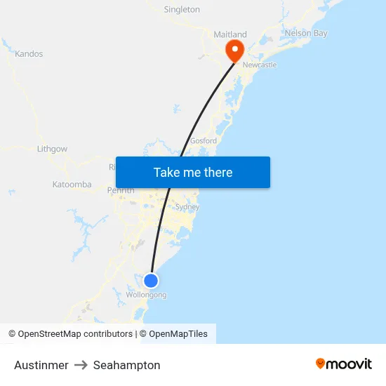 Austinmer to Seahampton map