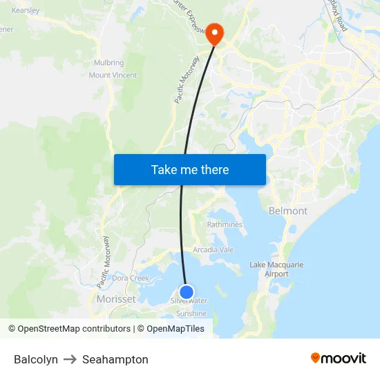 Balcolyn to Seahampton map