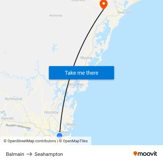 Balmain to Seahampton map