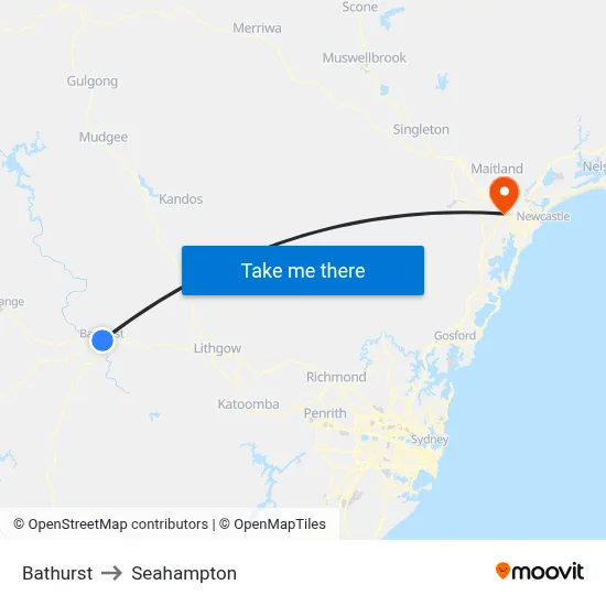 Bathurst to Seahampton map
