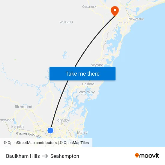 Baulkham Hills to Seahampton map