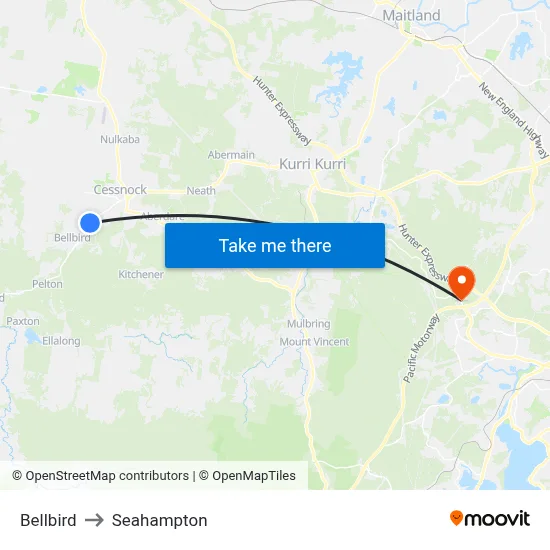 Bellbird to Seahampton map