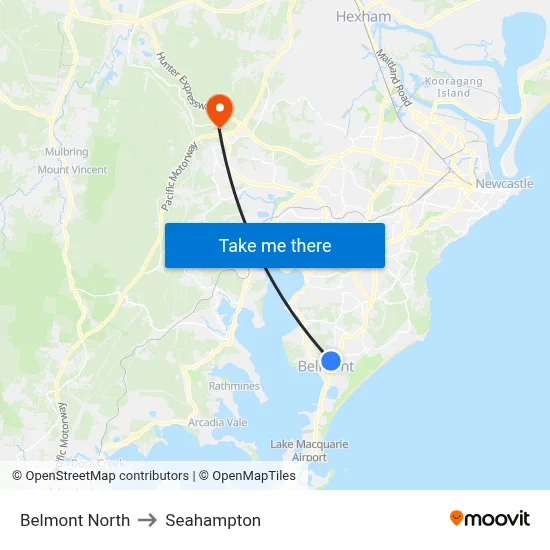 Belmont North to Seahampton map