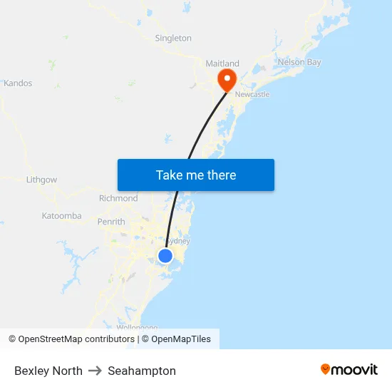 Bexley North to Seahampton map