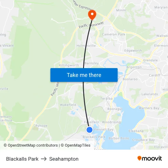 Blackalls Park to Seahampton map