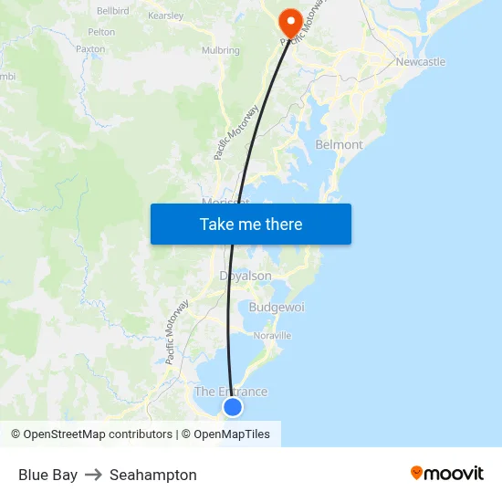 Blue Bay to Seahampton map