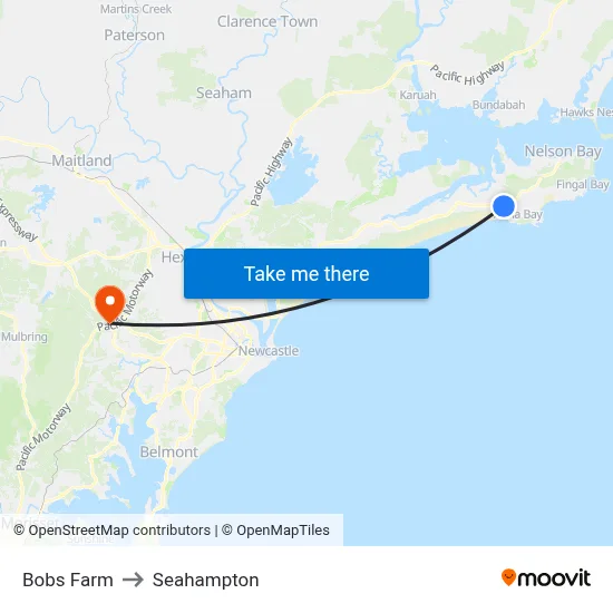 Bobs Farm to Seahampton map