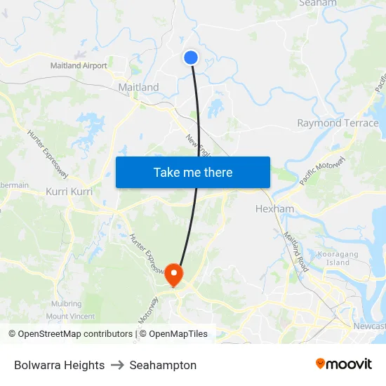 Bolwarra Heights to Seahampton map