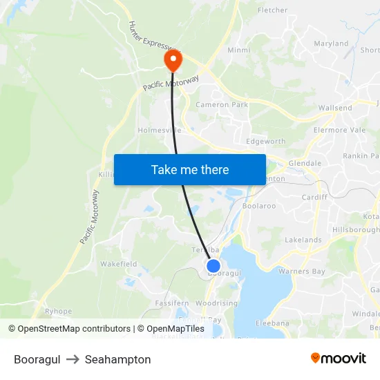 Booragul to Seahampton map