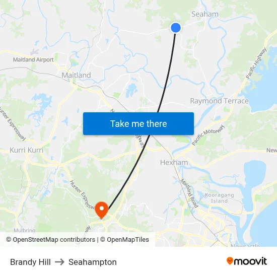 Brandy Hill to Seahampton map