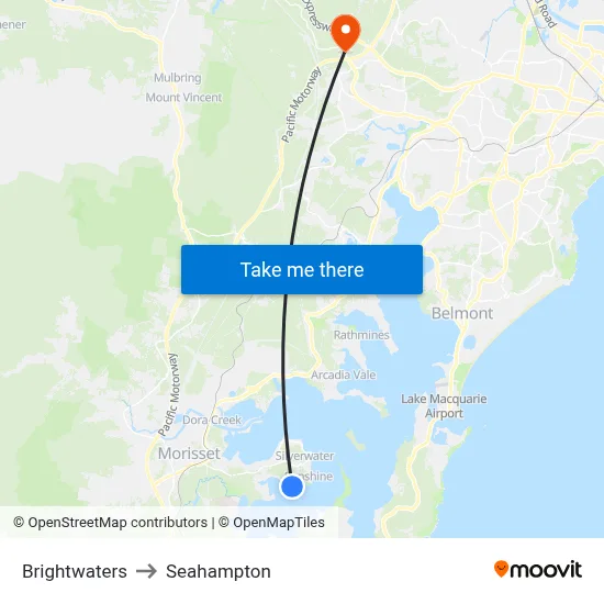 Brightwaters to Seahampton map