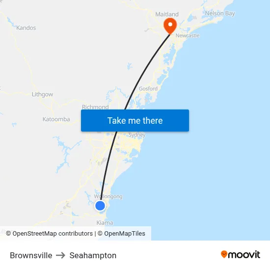 Brownsville to Seahampton map