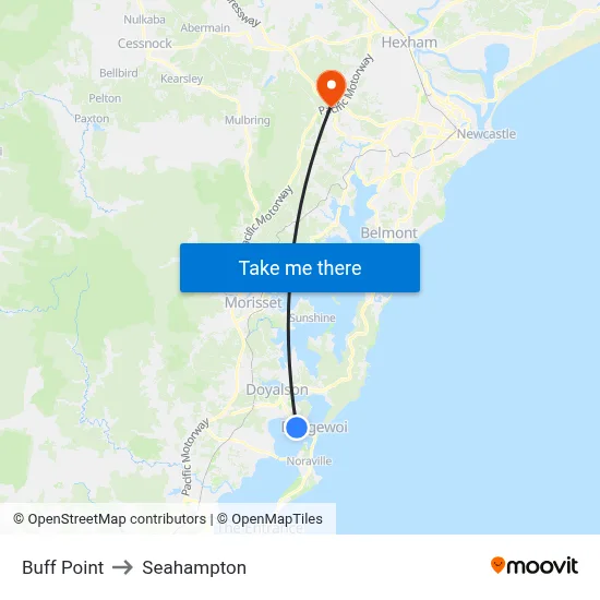 Buff Point to Seahampton map