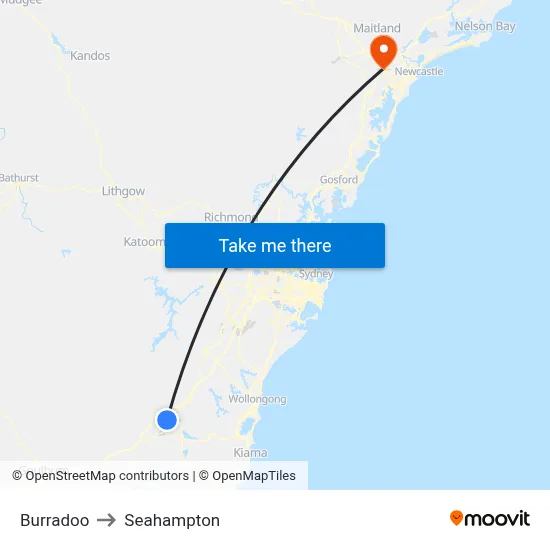 Burradoo to Seahampton map