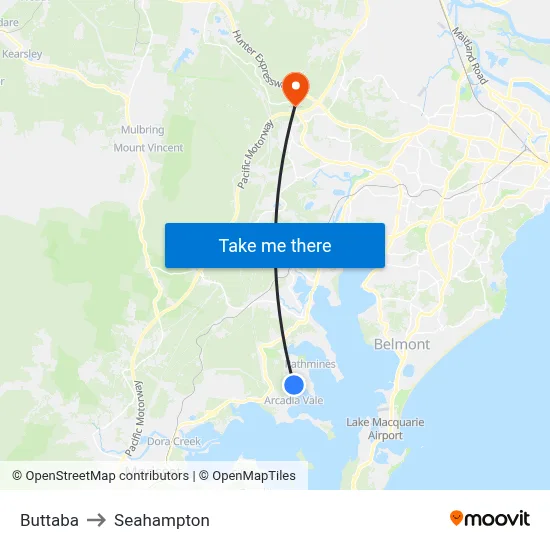 Buttaba to Seahampton map