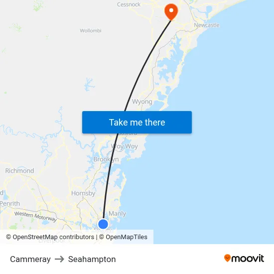 Cammeray to Seahampton map