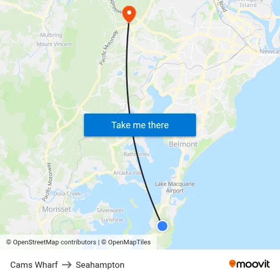Cams Wharf to Seahampton map