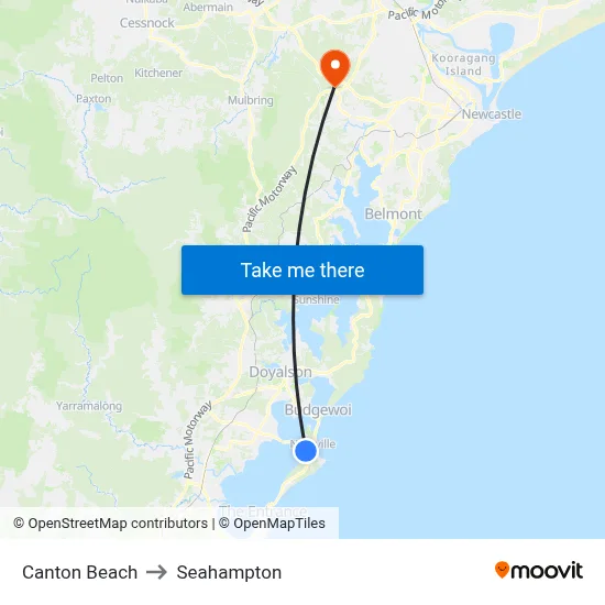 Canton Beach to Seahampton map