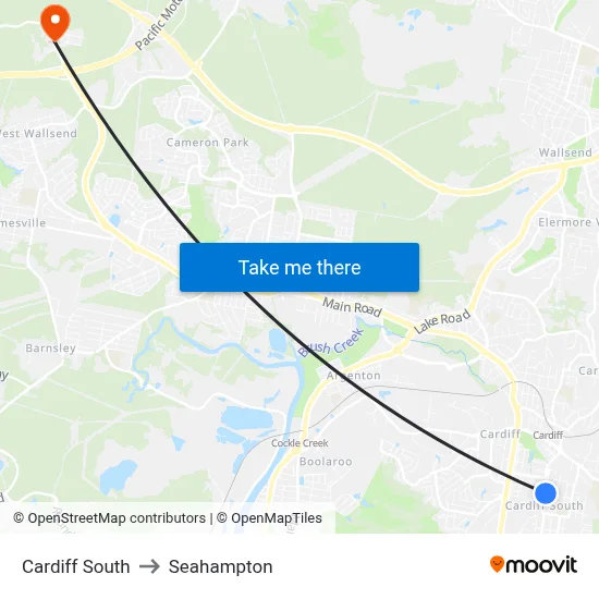 Cardiff South to Seahampton map