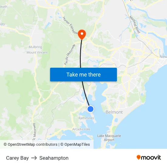Carey Bay to Seahampton map