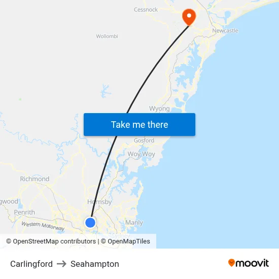 Carlingford to Seahampton map