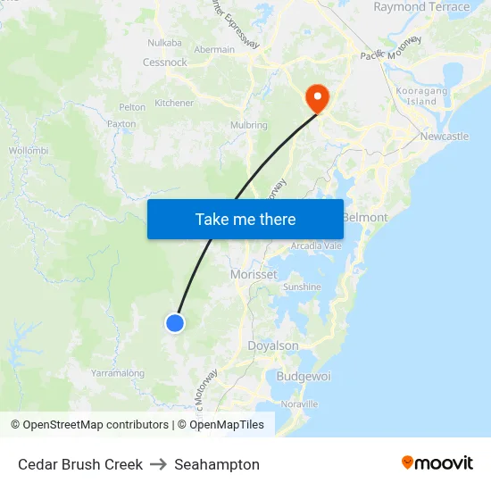 Cedar Brush Creek to Seahampton map