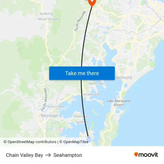 Chain Valley Bay to Seahampton map
